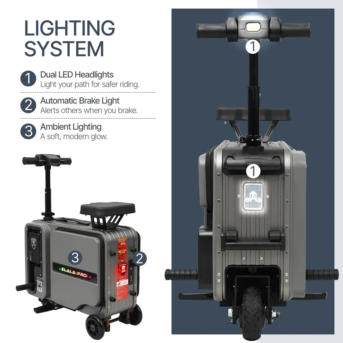 Elala Pro - The Dual Suspension Rideable Carry-On