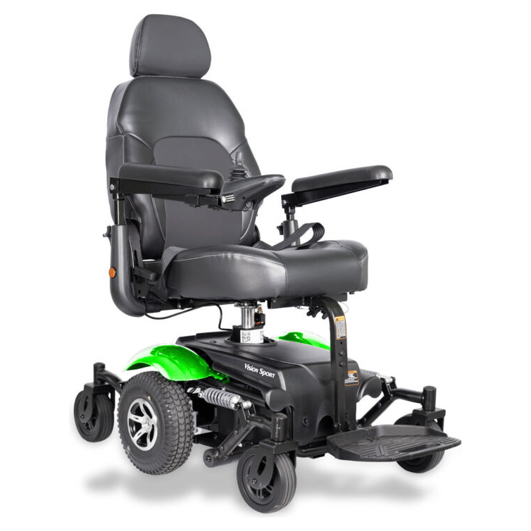 Merits Health Vision Sport Electric Power Wheelchair P326 Wheelchairs Merits Health Green 18"