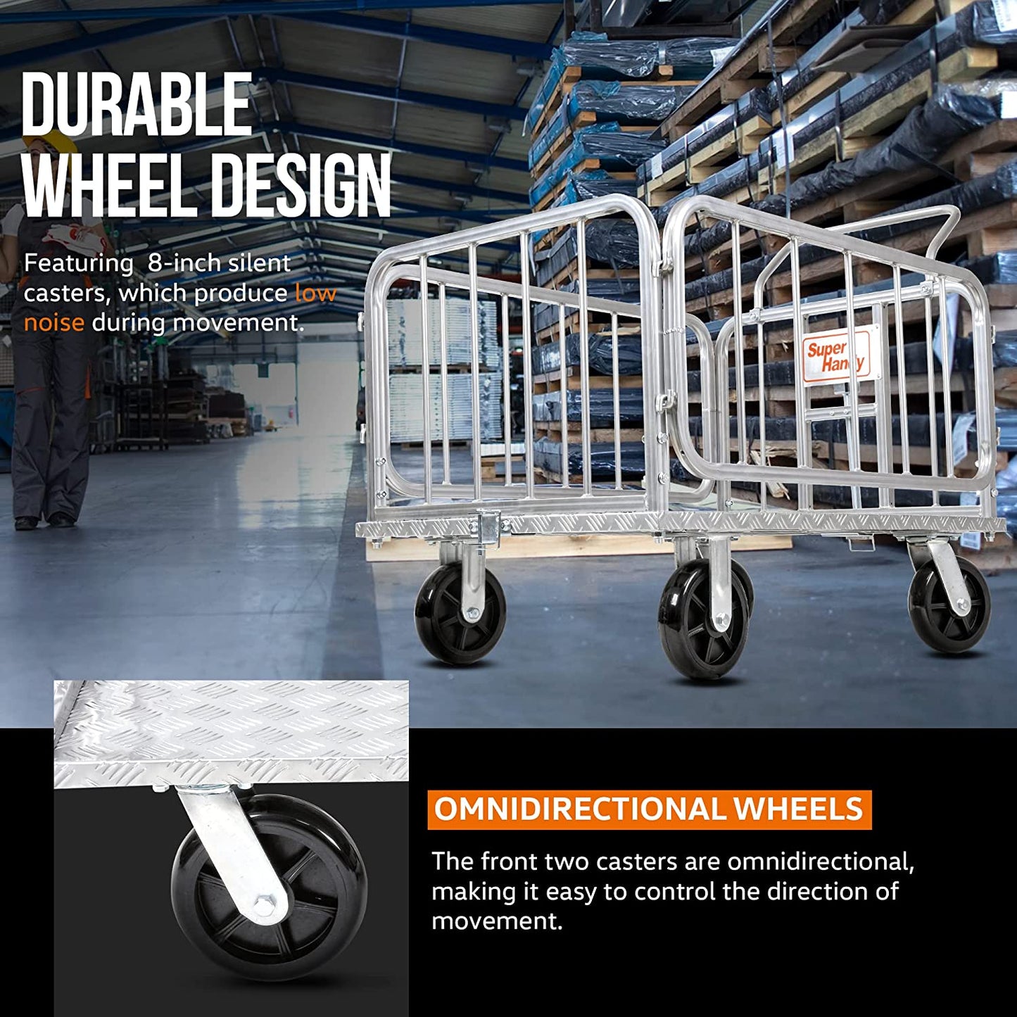 Platform Cart - 1200Lb Capacity, Connects Directly to Utility Tugger