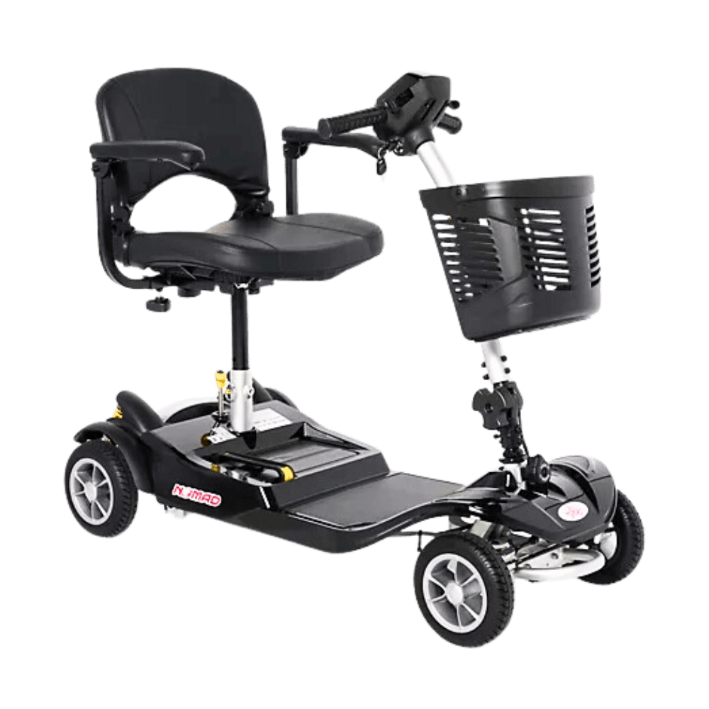 Black Nomad 4-Wheel Mobility Scooter -  Angled View