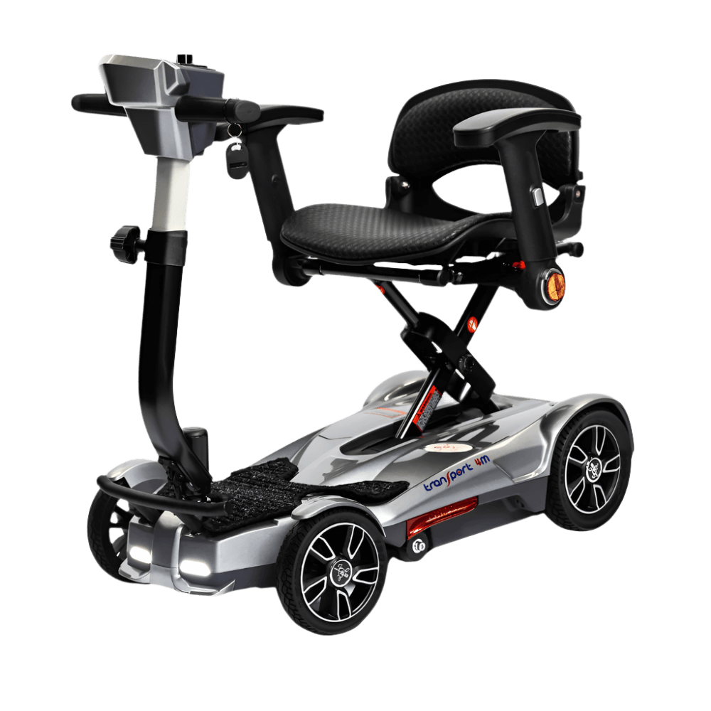 Silver 4M Mobility Scooter - Angled View