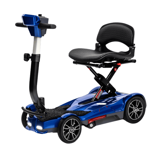 Blue 4M Mobility Scooter - Angled View