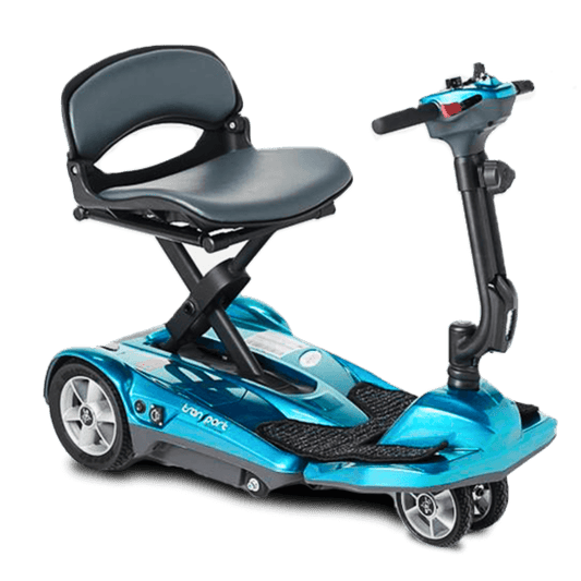 Blue Transport AF Plus Auto Folding Mobility Scooter Side View