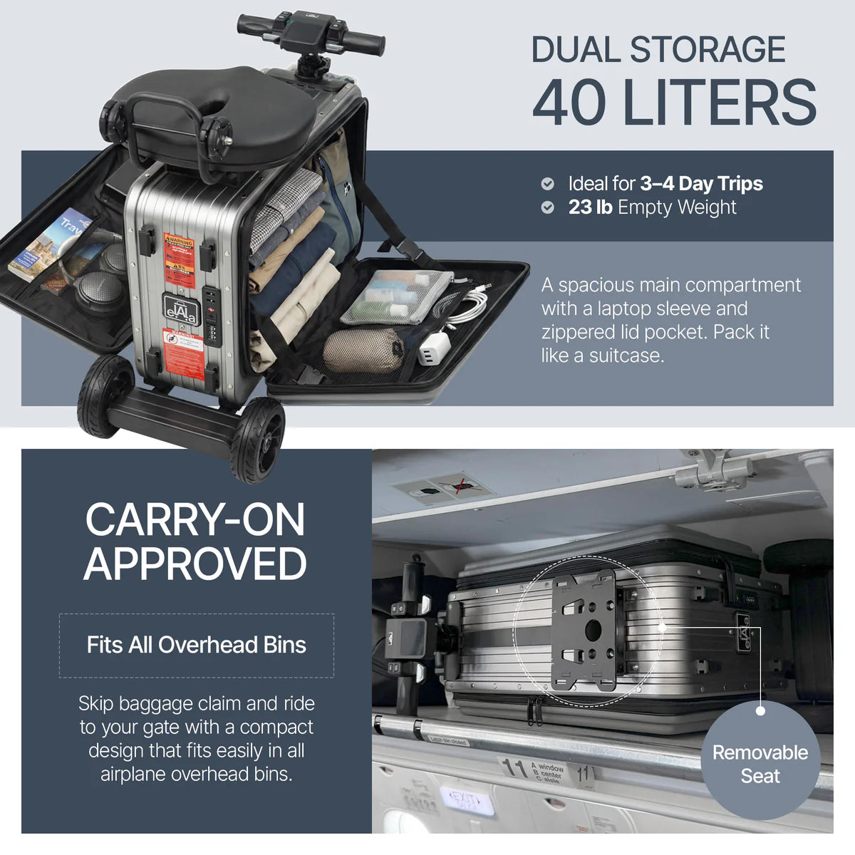 Elala Master - The Rideable Carry-On Built for Two