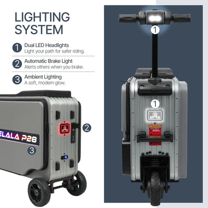 Elala P28 - The Rideable Checked Suitcase Built for Two