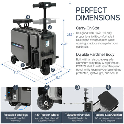 Elala Pro - The Dual Suspension Rideable Carry-On