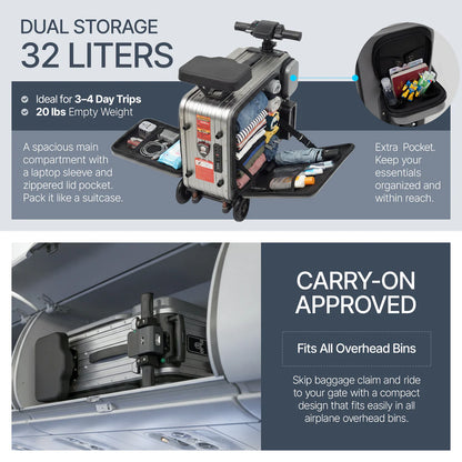 Elala Pro - The Dual Suspension Rideable Carry-On