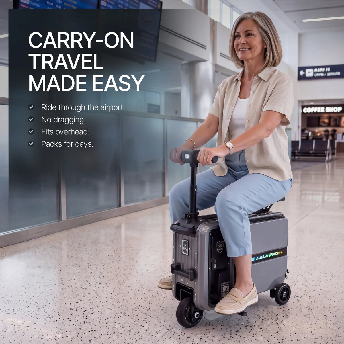 Elala Pro - The Dual Suspension Rideable Carry-On
