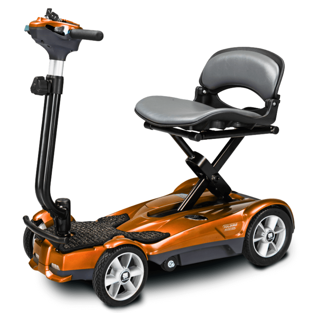 Jupiter Gold EV Rider Auto Fold Transport 4AF Mobility Scooter - Open Box Angled View
