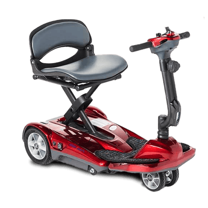 Red Transport AF Plus Auto Folding Mobility Scooter Side View