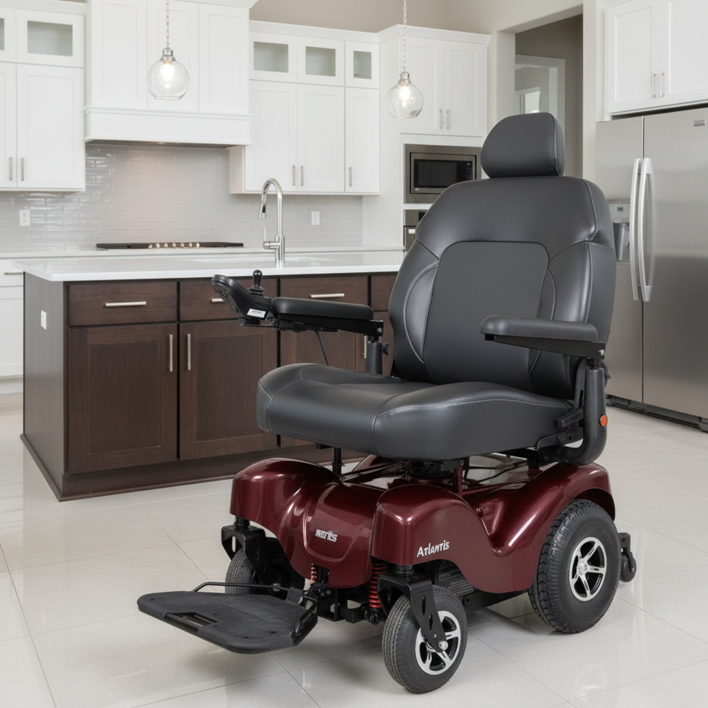 Merits Health Atlantis Heavy Duty Bariatric Power Electric Wheelchair P710 Wheelchairs Merits Health Red