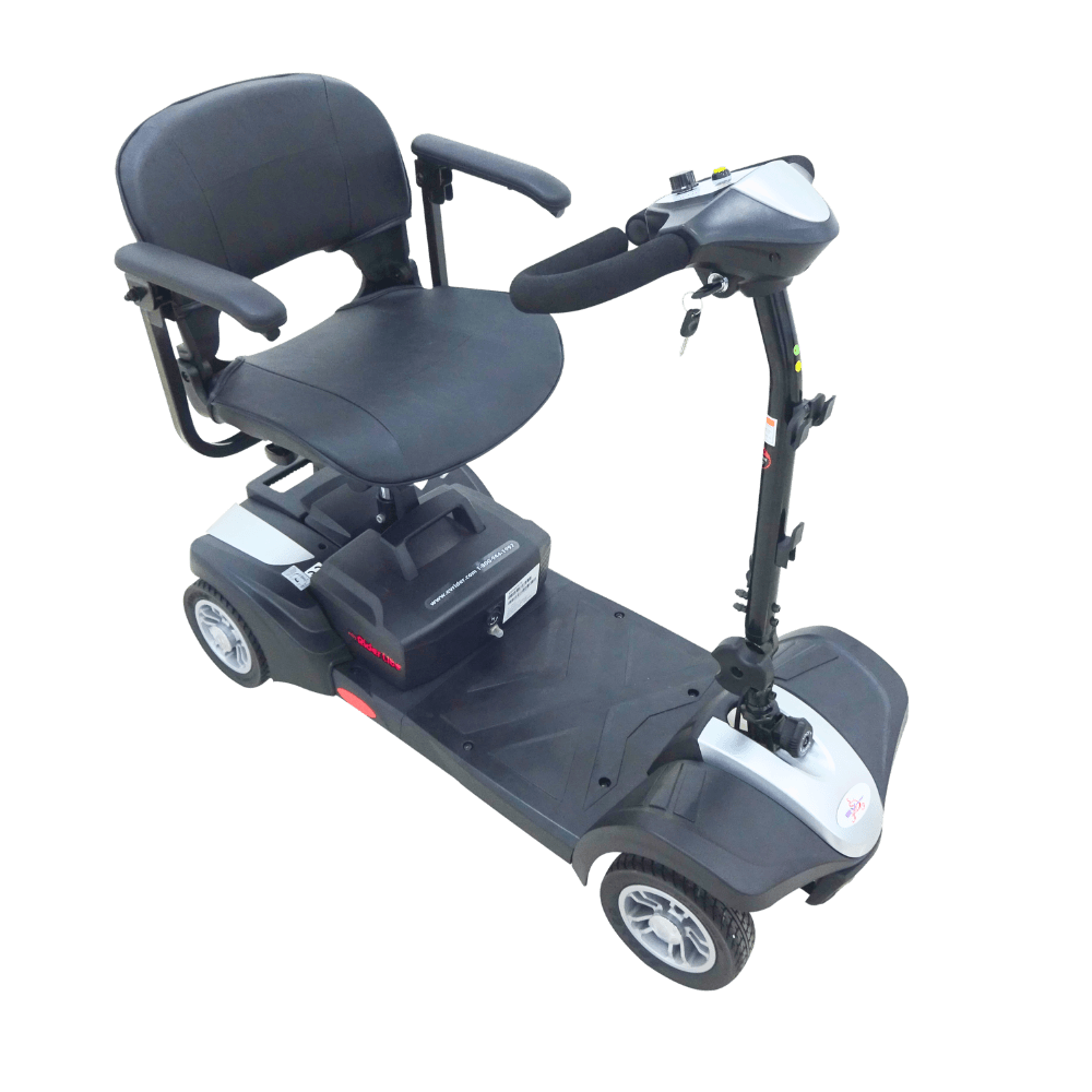 Silver MiniRider Lite Portable Mobility Scooter Side View