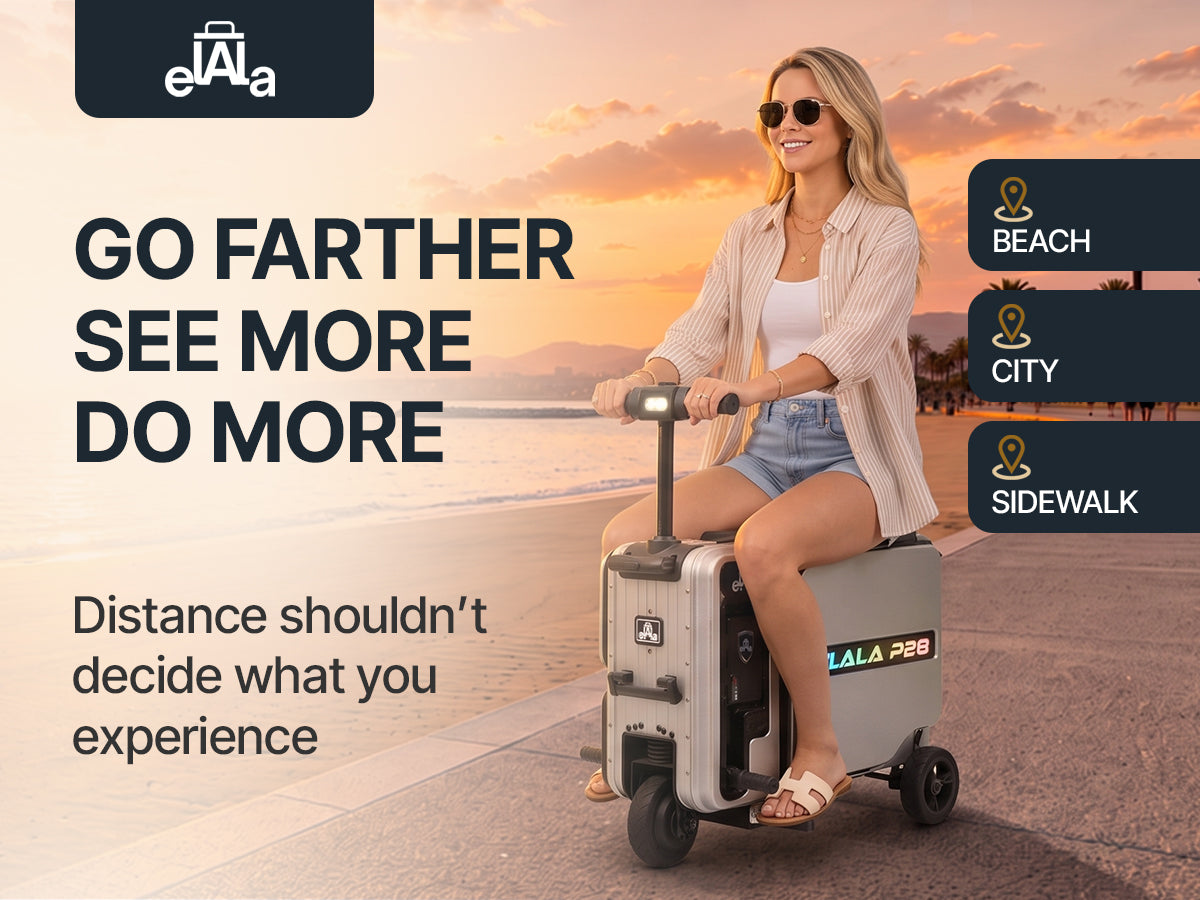Elala P28 - The Rideable Checked Suitcase Built for Two