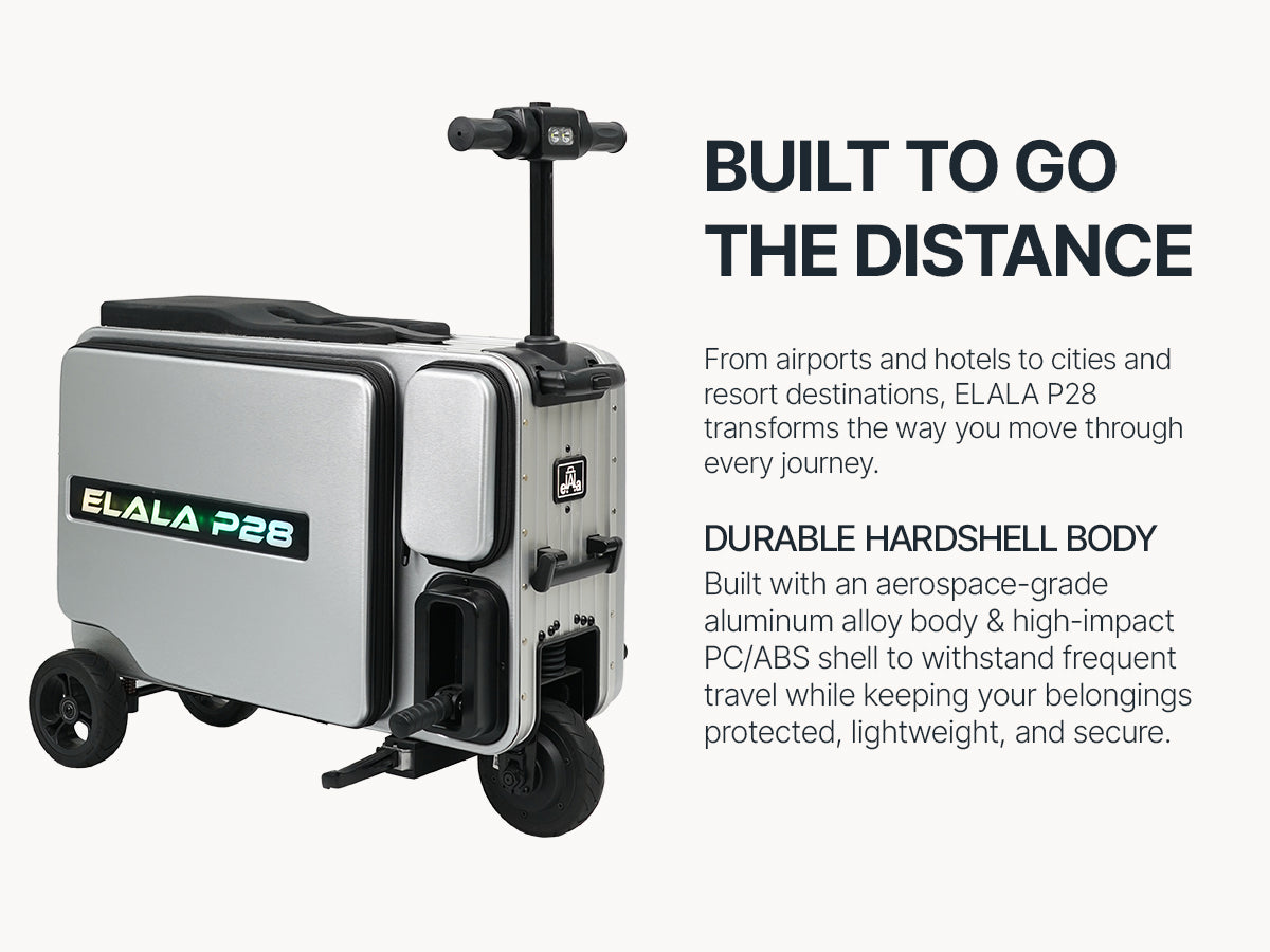 Elala P28 - The Rideable Checked Suitcase Built for Two