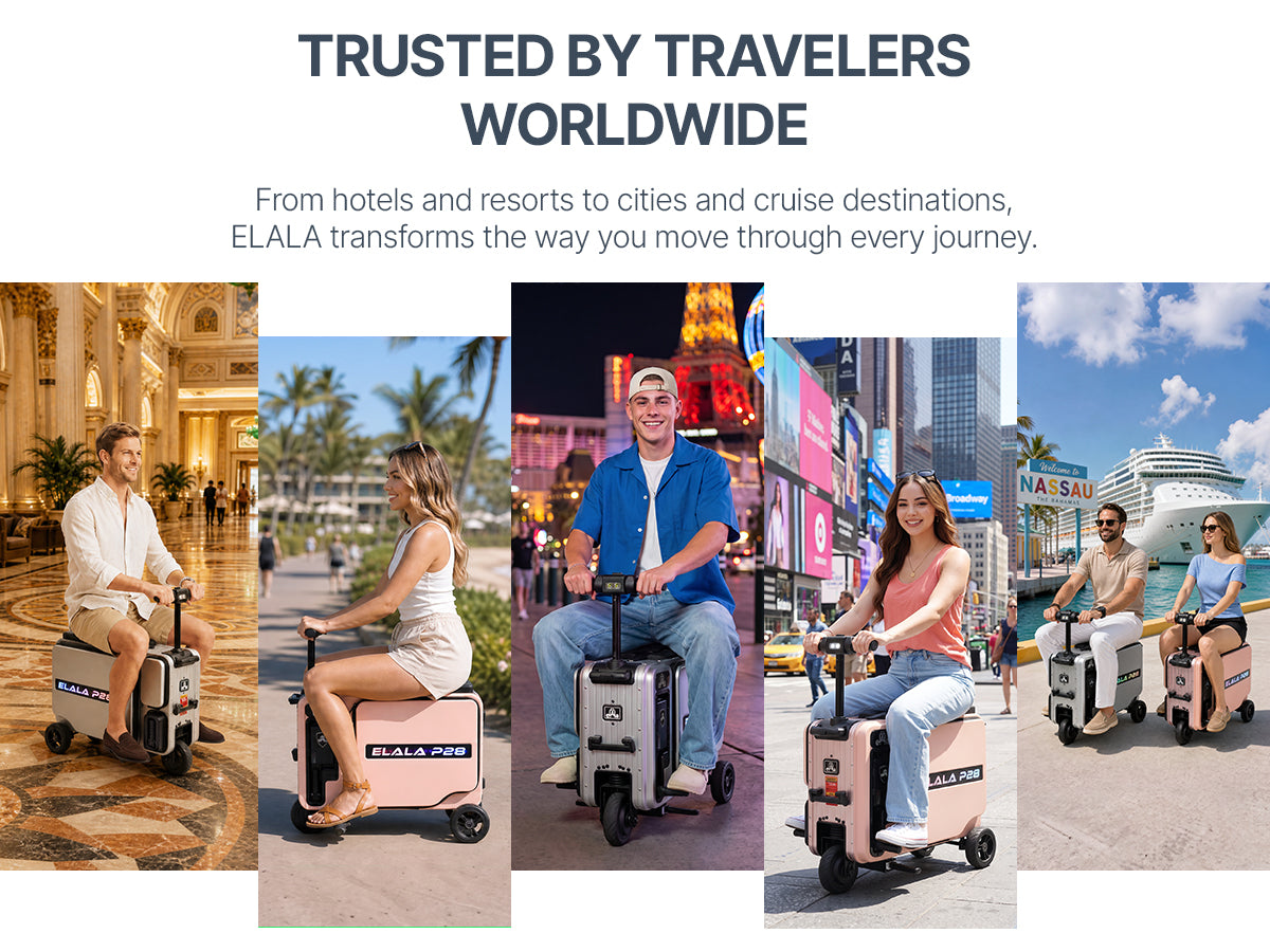 Elala P28 - The Rideable Checked Suitcase Built for Two