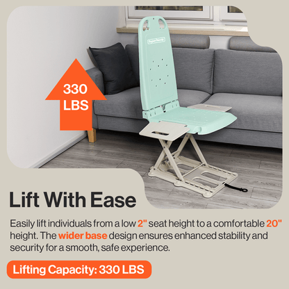 GoRise LT Portable Floor Lift - Lightweight (19lbs), Lift up to 330 Lbs, IP68 Waterproof