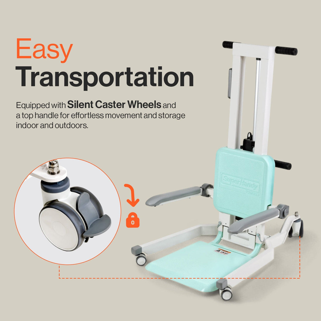 GoRise TX Patient Transfer Lift 500 lb Capacity, Portable Floor-to-Stand with Ergonomic Support