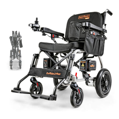 SuperHandy GoRide 2 Plus Electric Wheelchairs – Lightweight, Foldable Power Chairs - 300 Lb Max