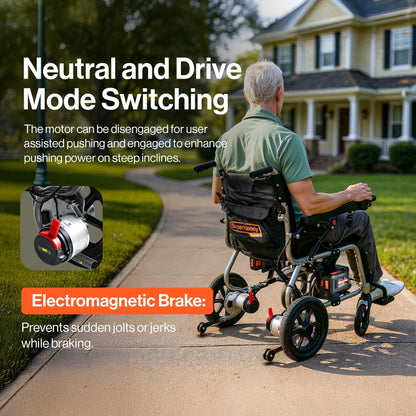 SuperHandy GoRide 2 Plus Electric Wheelchairs – Lightweight, Foldable Power Chairs - 300 Lb Max