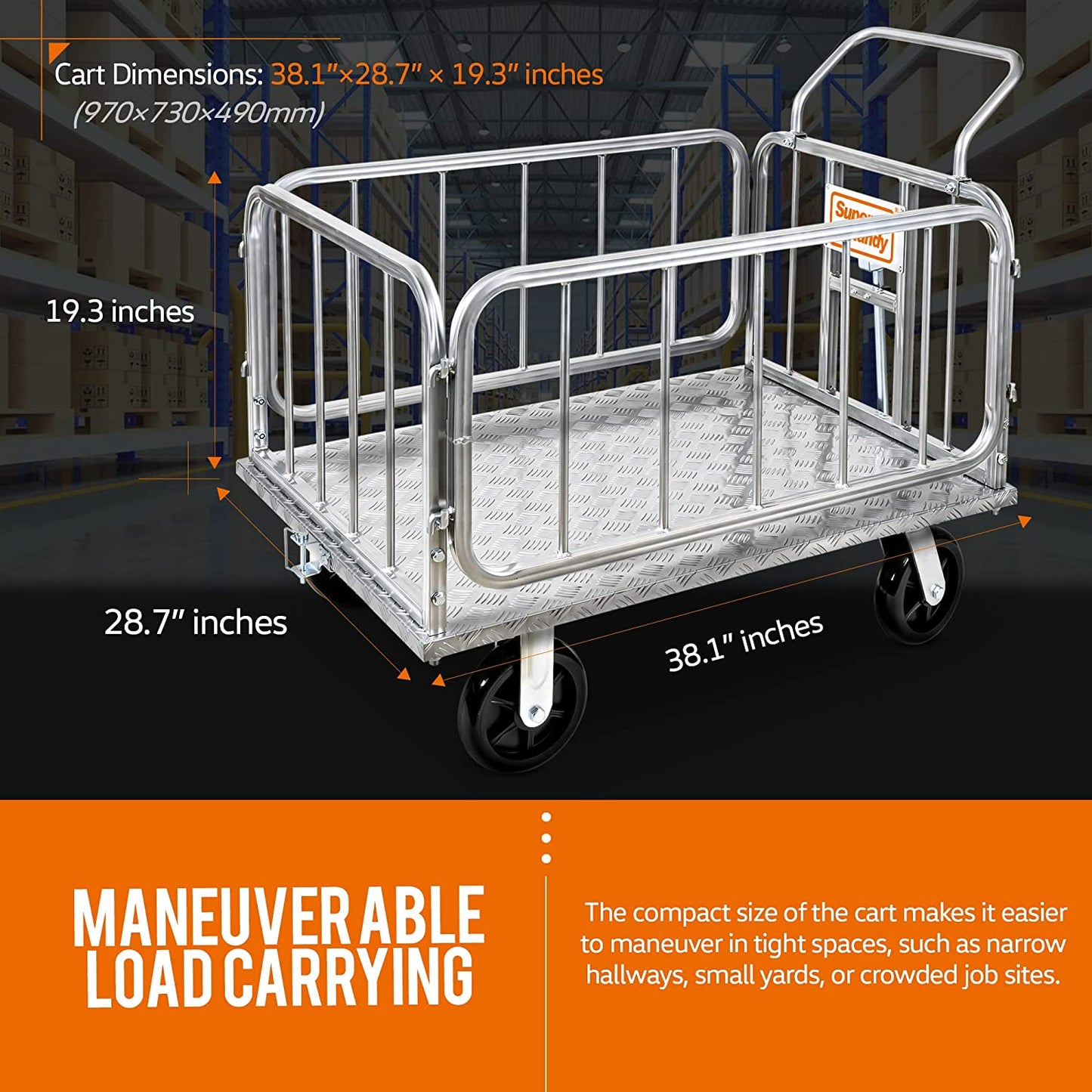 Platform Cart - 1200Lb Capacity, Connects Directly to Utility Tugger
