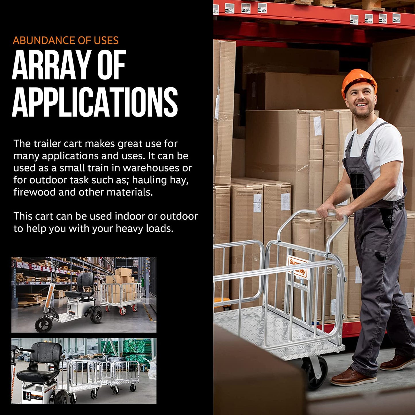 Platform Cart - 1200Lb Capacity, Connects Directly to Utility Tugger