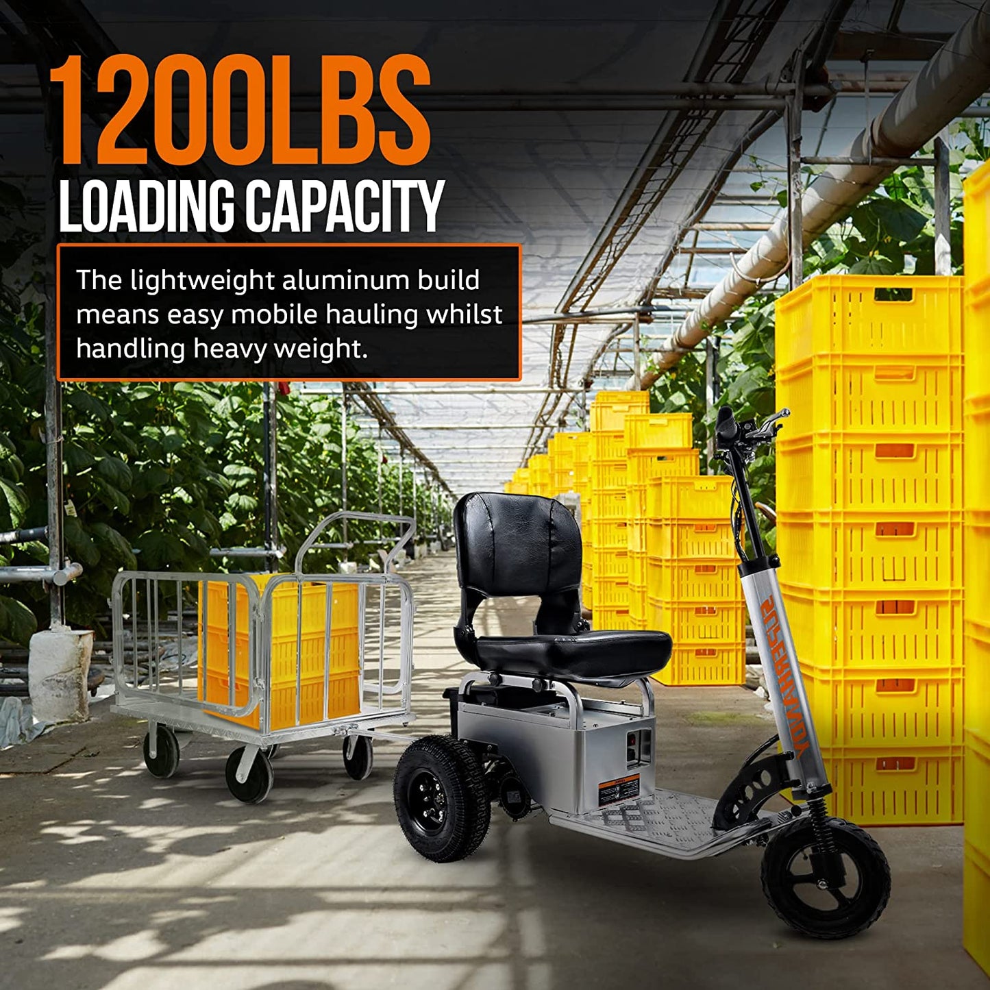 Platform Cart - 1200Lb Capacity, Connects Directly to Utility Tugger