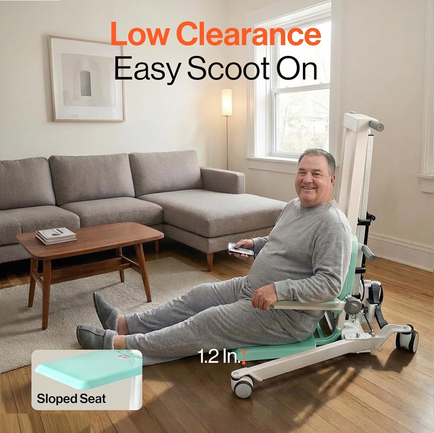 SuperHandy Transfer Floor Lift for Elderly, 500 lb Capacity Sit-to-Stand & Floor-to-Chair Lift